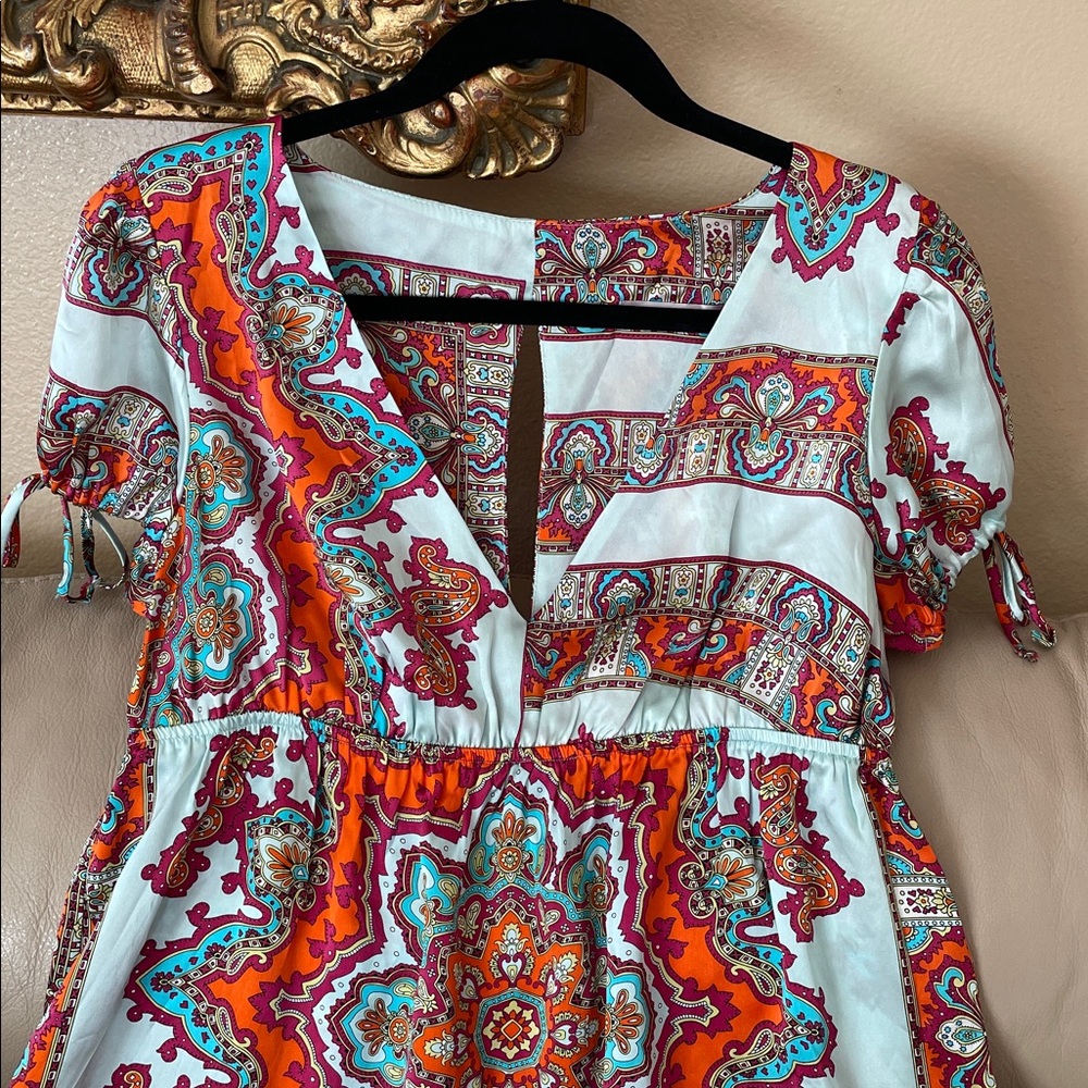 NWOT Alice & Trixie Multicolor Paisley Luxurious Silk Baby Doll Top Blouse L - Picture 3 of 12